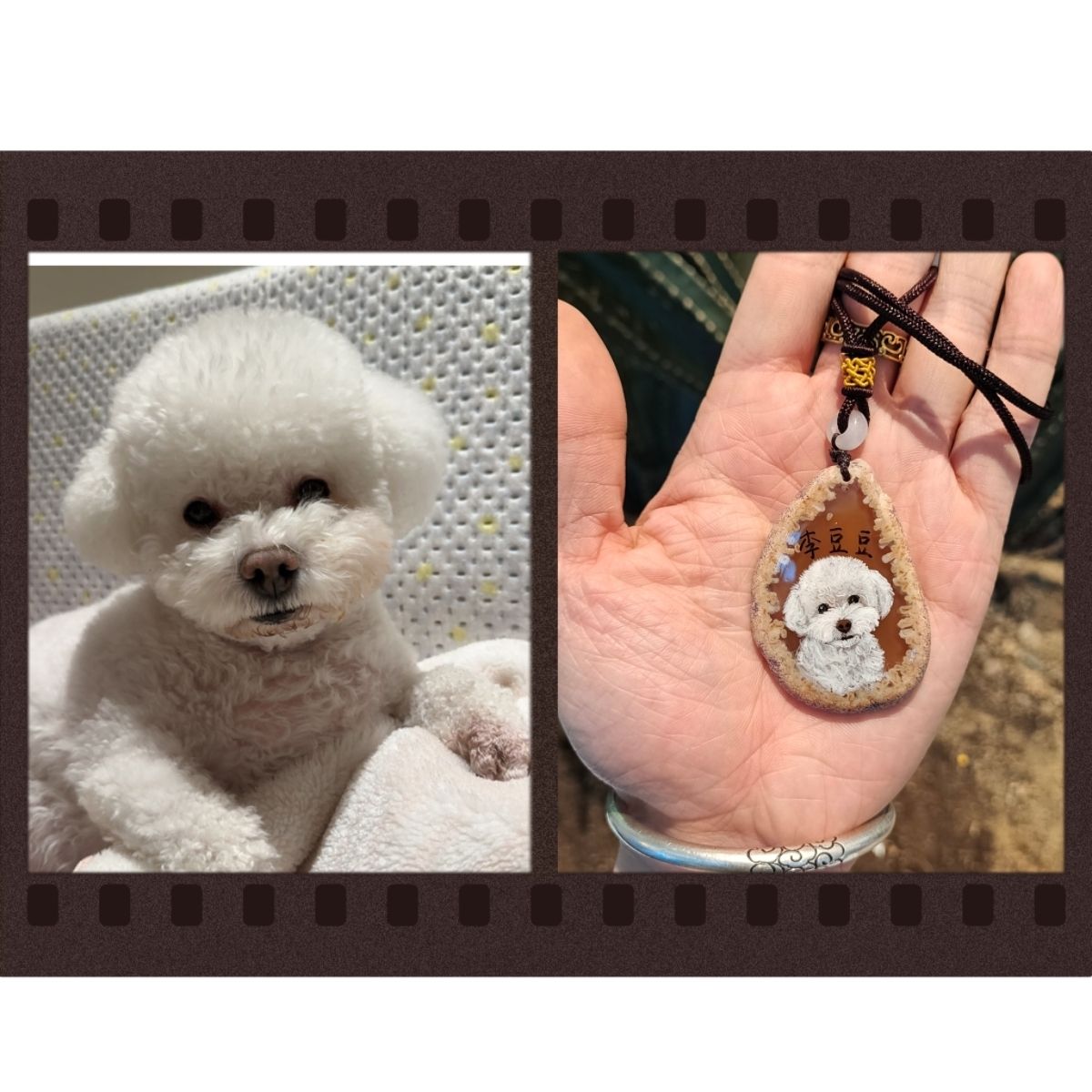 寵物手繪瑪瑙吊墜 防水保色獨一無二 详情图