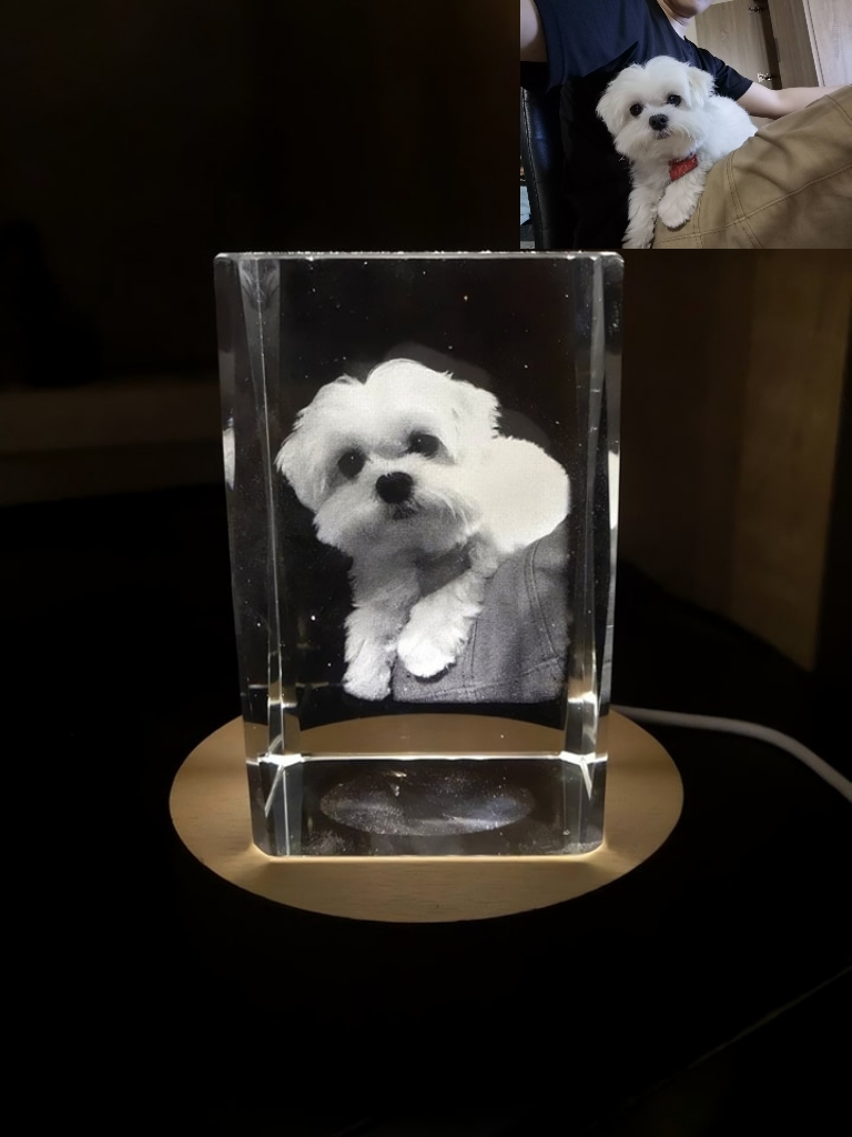 寵物水晶訂製 小貓狗狗水晶內雕訂製 留念生日禮物 详情图