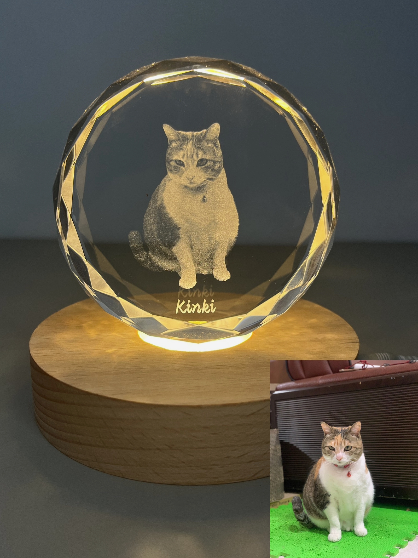 寵物水晶訂製 小貓狗狗水晶內雕訂製 留念生日禮物 详情图
